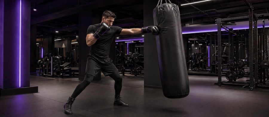 Boxing class with professional coaches at Top Gym Dubai